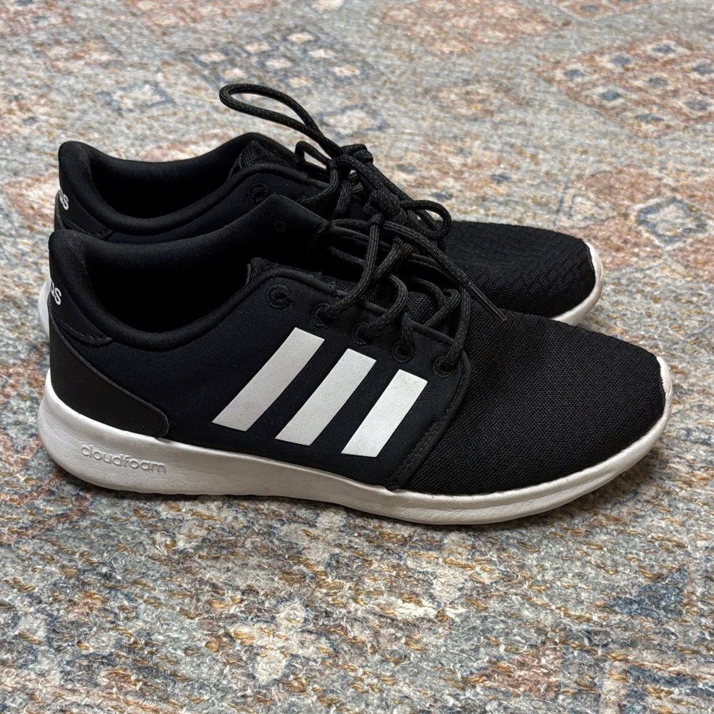 Adidas Cloudfoam Black and White Athletic Shoes
